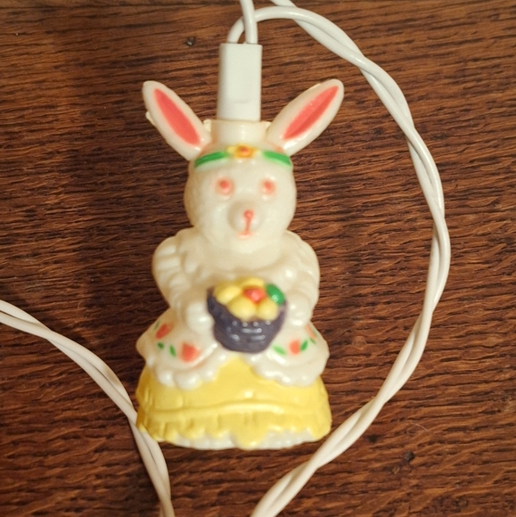 Vintage Blow Mold 10 Light Carrot & Bunny Set Easter String Lights - Picture 4 of 6
